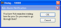 Leftover Bob Alarm notification dialog.