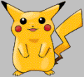 The default animation frame of Pikachu.