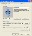 Character Properties menu inside of Microsoft Agent Beta.