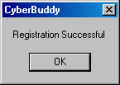 The message upon a successful registration.