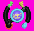 The default animation frame of Bop It Extreme.