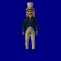 The default animation frame of Uncle Sam.