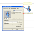Genie gesturing toward the Property Sheet in Microsoft Agent Beta.