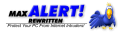 MaxALERT Rewritten promotional logo seen in the 1.00 About window.